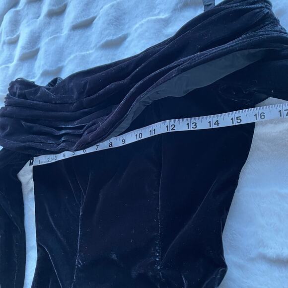 🔥Vintage Rampage Velvet Off The Shoulder Formal Evening Bodycon Old Money Dress - Picture 12 of 16